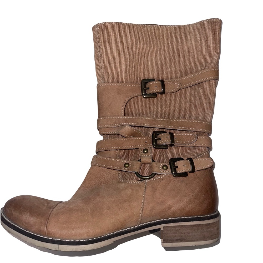 Sundance Tan Ankle Boots with Buckle Straps